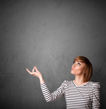 kadın kopya alanı ile el hareketi