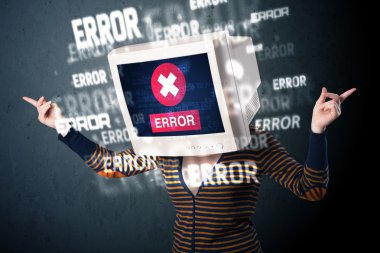 görüntü ekranda hata ile kadın monitör kafa işaretleri