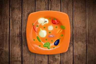 simgeler, simge, sebze ve fr renkli plaka el ile çizilmiş