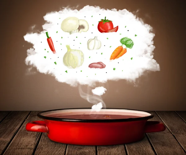 蒸気雲の野菜 — ストック写真