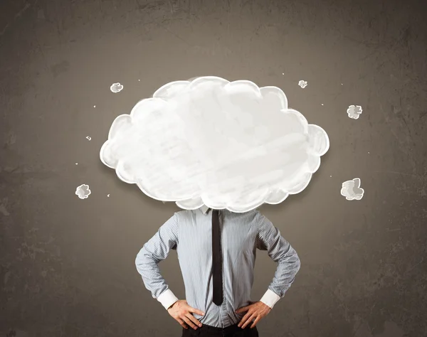 Business man with white cloud on his head concept — Stock Photo, Image