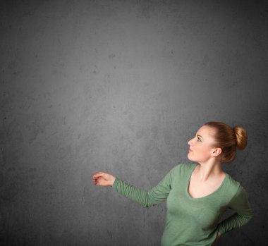 kadın kopya alanı ile el hareketi