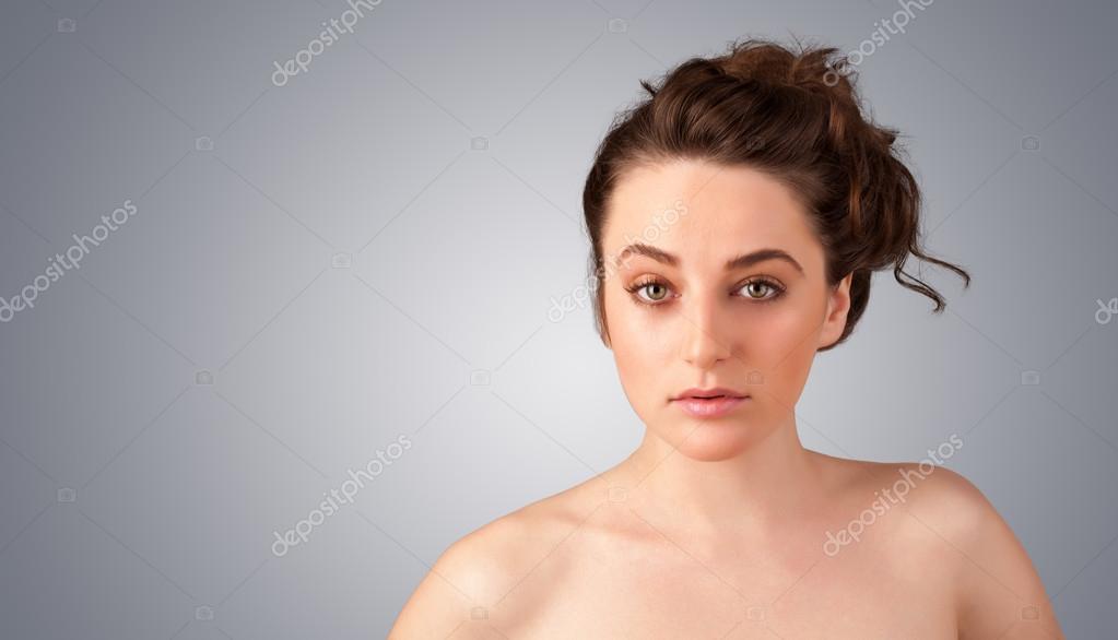 Porträt von schöne junge Mädchen nackt Nahaufnahme — Stockfoto