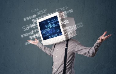 Bilgisayar veri kavramını hesaplayan insan siber monitörü