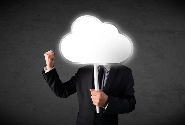 Empresario sosteniendo una nube —  Fotos de Stock