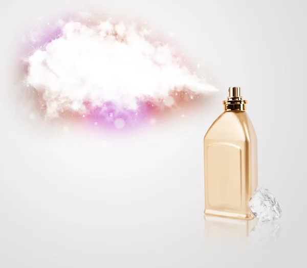 Piękne butelki rozpylania kolorowe chmury — Zdjęcie stockowe