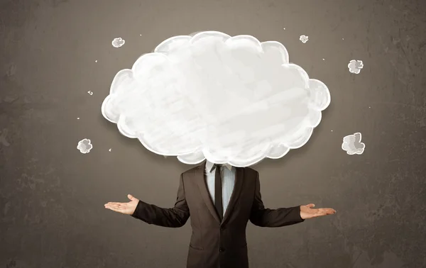 Business man with white cloud on his head concept — Stock Photo, Image