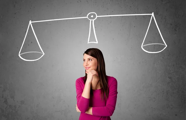 Young woman taking a decision — Stock Photo, Image