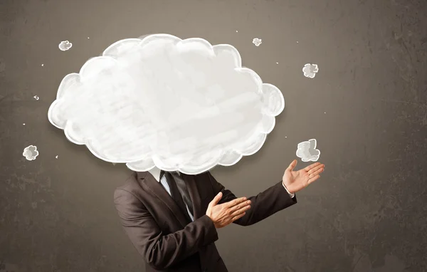 Бізнесмен з білою хмарою на голові концепції — стокове фото