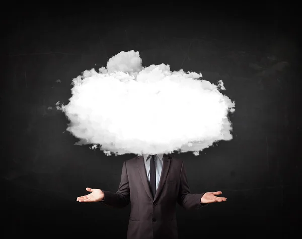 Business man with white cloud on his head concept — Stock Photo, Image