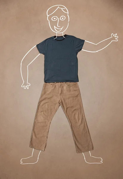 Hand drawn funny character in casual clothes — Stock Photo, Image