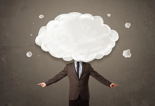 Business man with white cloud on his head concept — Stock Photo, Image