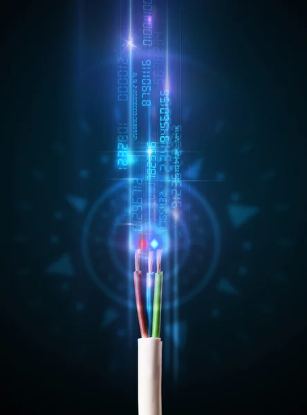 Glowing electric cable — Stock Photo, Image