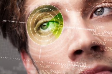 Siber teknolojiye sahip modern adam askeri gözü hedef alıyor.