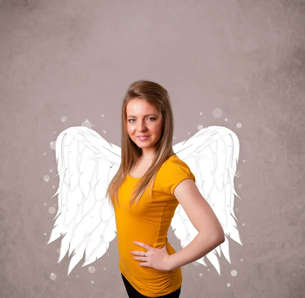 Person med angel illustrerad — Stockfoto