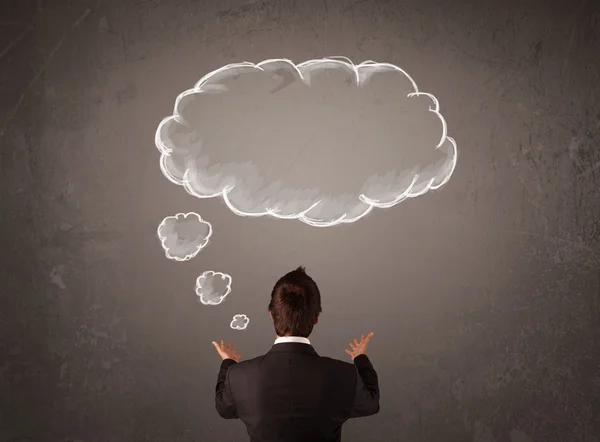 Businessman with cloud thought above his head — Stock Photo, Image