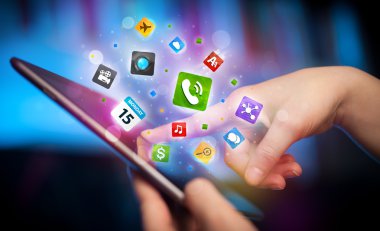 El teması tableti, sosyal ağ kavramı