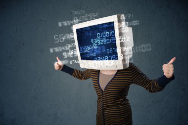 Bilgisayar veri kavramını hesaplayan insan siber monitörü