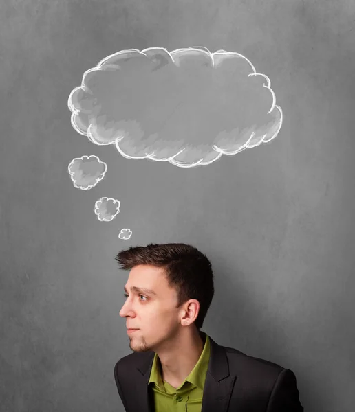 Thoughtful businessman with cloud above his head — Stock Photo, Image