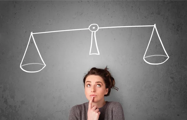 Young woman taking a decision — Stock Photo, Image