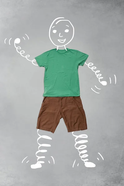 Personagem de desenho animado engraçado em roupas casuais — Fotografia de Stock