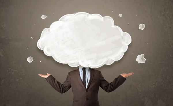 Бізнесмен з білою хмарою на голові концепції — стокове фото