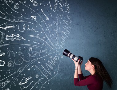 çekimleri enerjik elle çizilmiş çizgiler ise fotoğrafçı bir