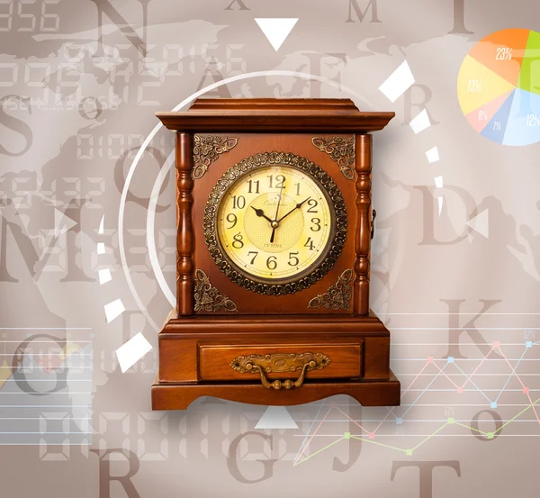 Clocks with world time and finance business concept — Stock Photo, Image