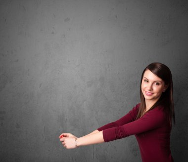 kadın kopya alanı ile el hareketi