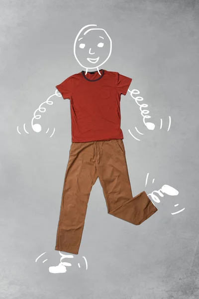 Divertido personaje de dibujos animados en ropa casual — Foto de Stock