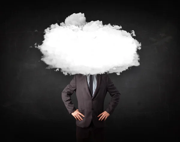 Business man with white cloud on his head concept — Stock Photo, Image