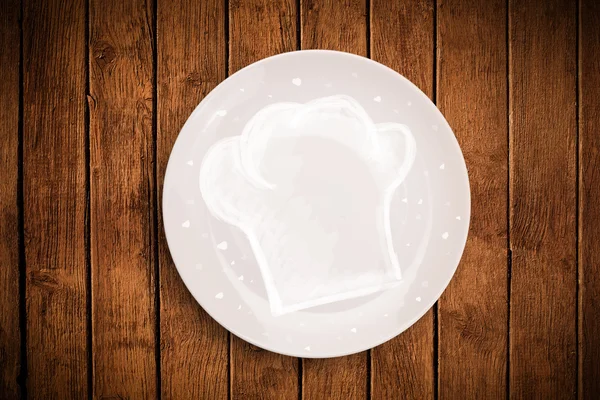 Красочная тарелка с изображением белого шеф-повара — стоковое фото