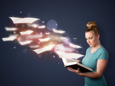 Genç Bayan b geliyor sayfaları uçan ile kitap okuma
