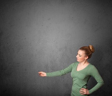 kadın kopya alanı ile el hareketi