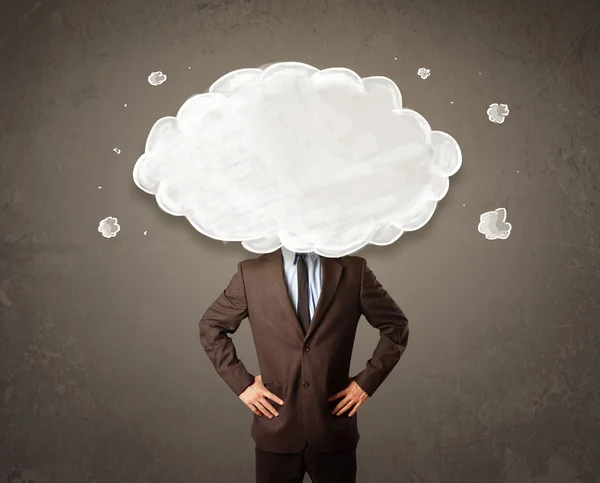 Business man with white cloud on his head concept — Stock Photo, Image