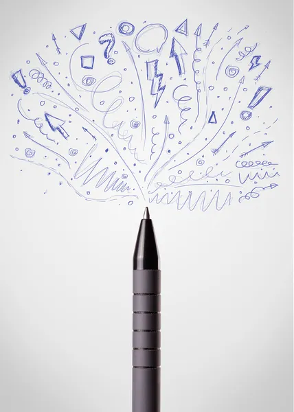Pen tekening schetsmatig pijlen — Stockfoto