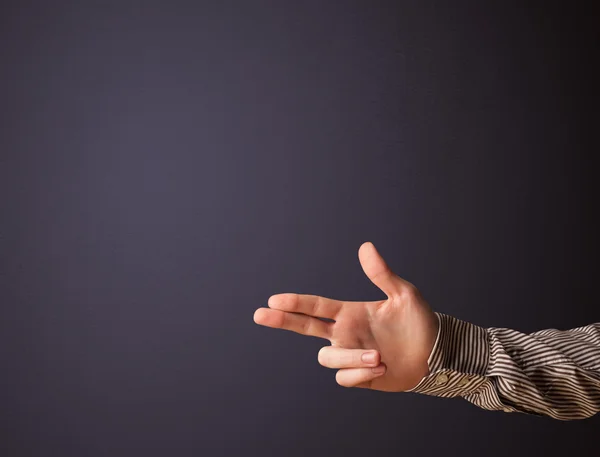 Gun shaped man hand — Stock Photo, Image