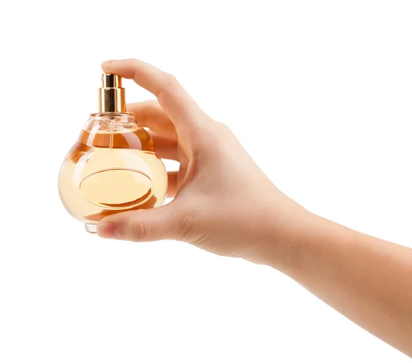 Woman hands spraying perfume — Stock Photo, Image