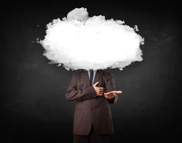 Business man with white cloud on his head concept — Stock Photo, Image