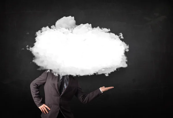 Business man with white cloud on his head concept — Stock Photo, Image