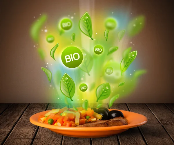 Healthy bio green plate of food — Stock Photo, Image