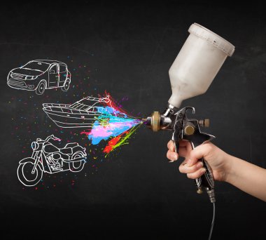 adam araba, tekne ve motosiklet airbrush sprey boya ile çizmek