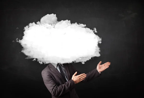 Business man with white cloud on his head concept — Stock Photo, Image