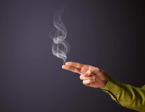 Gun shaped man hand — Stock Photo, Image