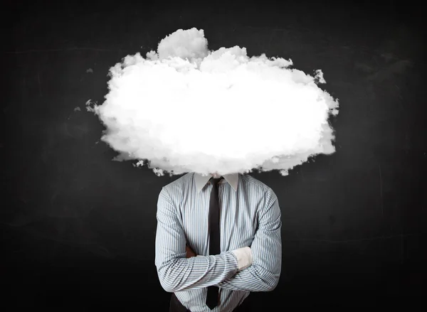 Business man with white cloud on his head concept — Stock Photo, Image