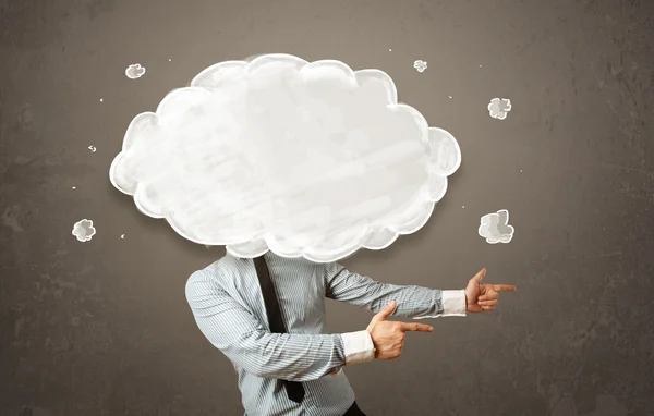 Business man with white cloud on his head concept — Stock Photo, Image