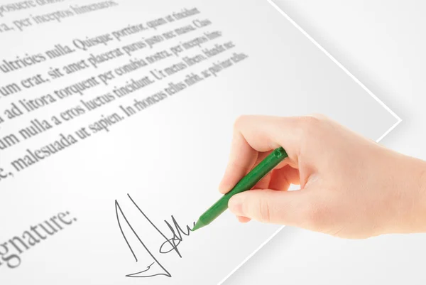 Podpis własnoręczny na papierze — Zdjęcie stockowe