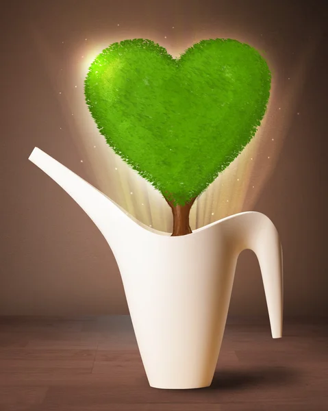 Eco albero del cuore che esce dal vaso da fiori — Foto Stock