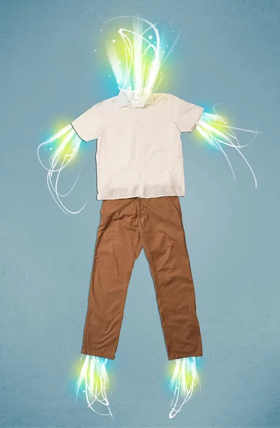 Energiestraal in casual kleding concept — Stockfoto