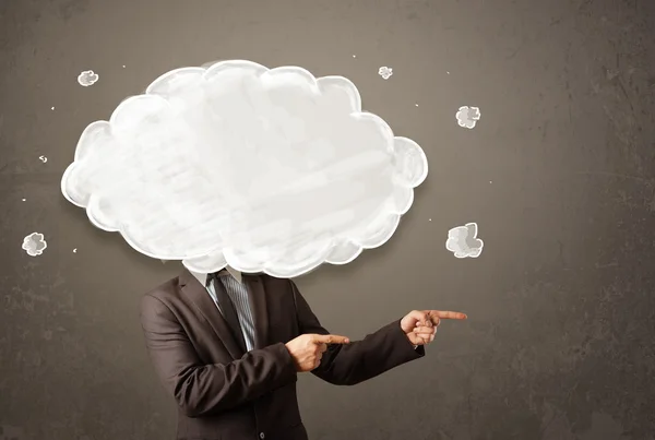 Business man with white cloud on his head concept — Stock Photo, Image